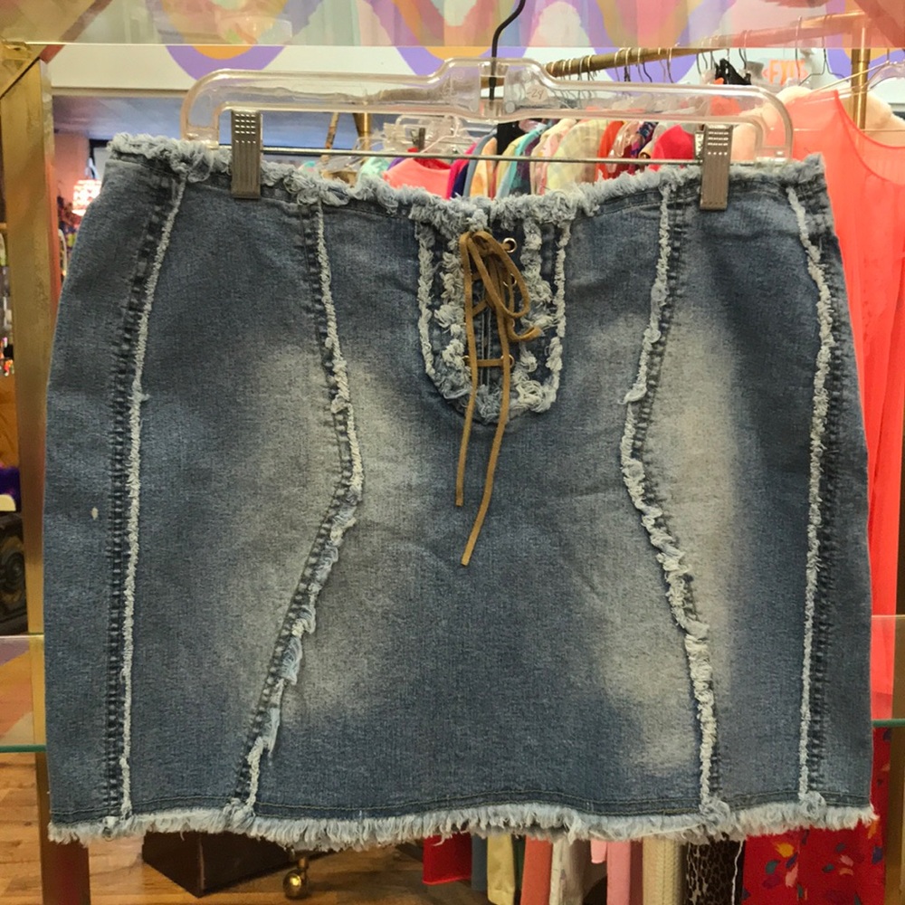 Y2k Vintage Blue Jean Mini Skirt, Juniors 15 M-L fit